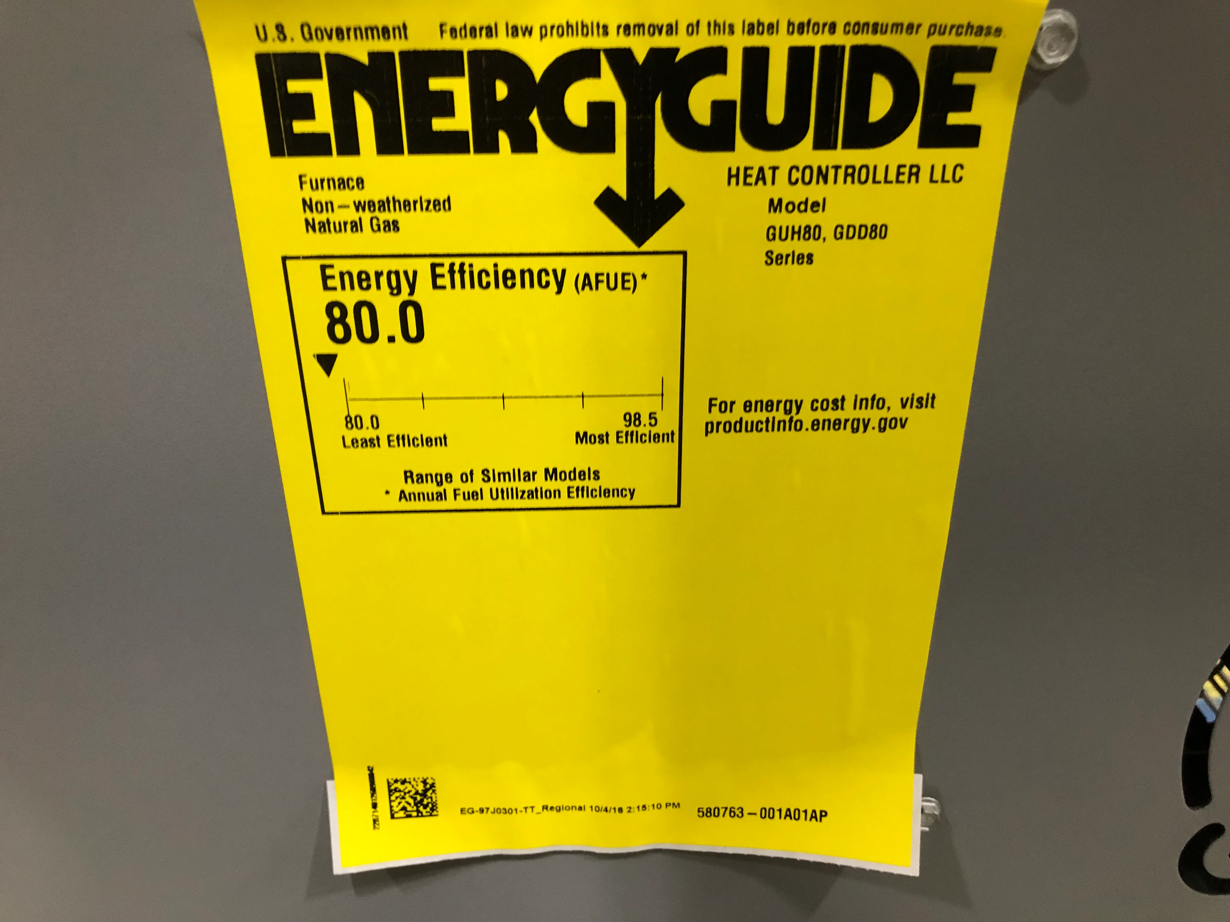 44,000 BTU Up/Horz Gas Furnace 80%, 2.5 Ton AC 14.3 SEER2, 2.5 Ton Upflow A Coil and 24V Thermostat - Image 6
