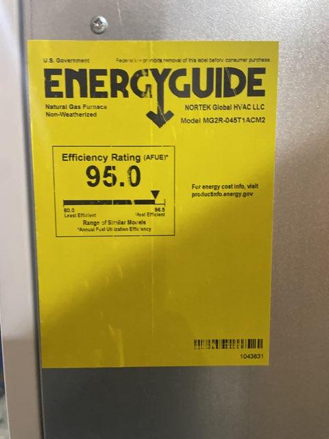 45,000 BTU 1-Stg Down Multi Speed Gas Manu Housing Furnace 95% with 2 Ton AC/HP Up/Down Uncased Coil - Image 5