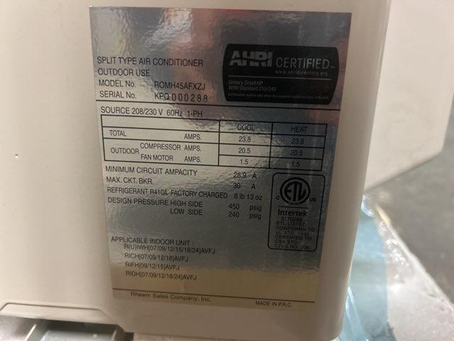 45,000 BTU Multi-Zone Outdoor Inverter Heat Pump Mini Split Unit, 20 SEER 208-230/60/1 R-410A - Image 3