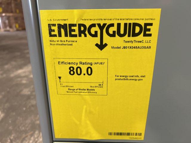 45,000 BTU Single-Stage Upflow/Horizontal ECM Multi Speed Gas Furnace 80% AFUE 115/60/1 CFM: 1340 - Image 5