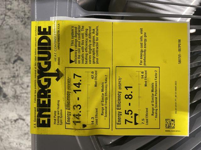 5 Ton 1-Stg SS Heat Pump R410A 15 SEER and 5 Ton AC/HP Upflow/Downflow Cased A Coil, R410A CFM 2000 - Image 4