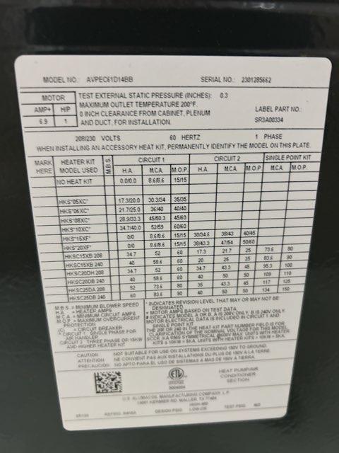 5 Ton AC/HP Multiposition ECM Communicating Air Handler; 208-230/60/1, R-410A, CFM: 2000 - Image 5