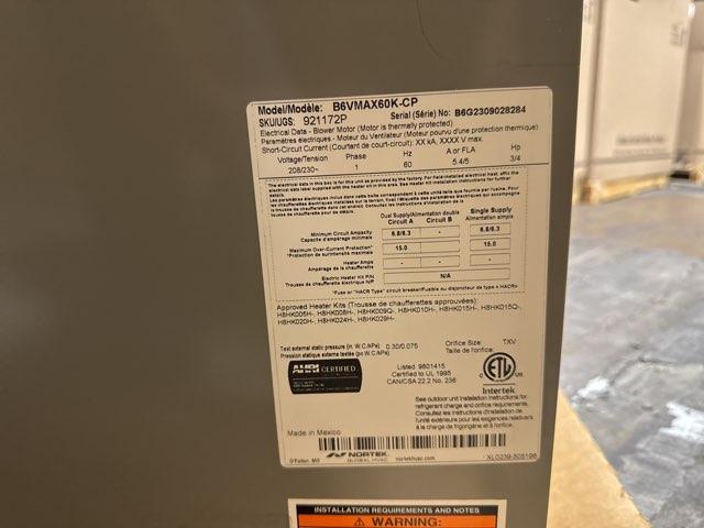5 Ton AC/HP ECM Multiposition Air Handler 208-230/60/1 R-410A CFM 2000 - Image 4