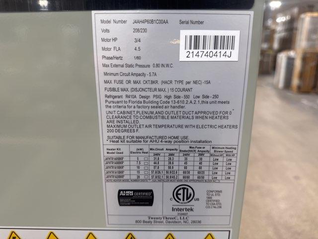 5 Ton AC/HP PSC Multiposition Air Handler 208-230/60/1 R-410A CFM 2138 - Image 4