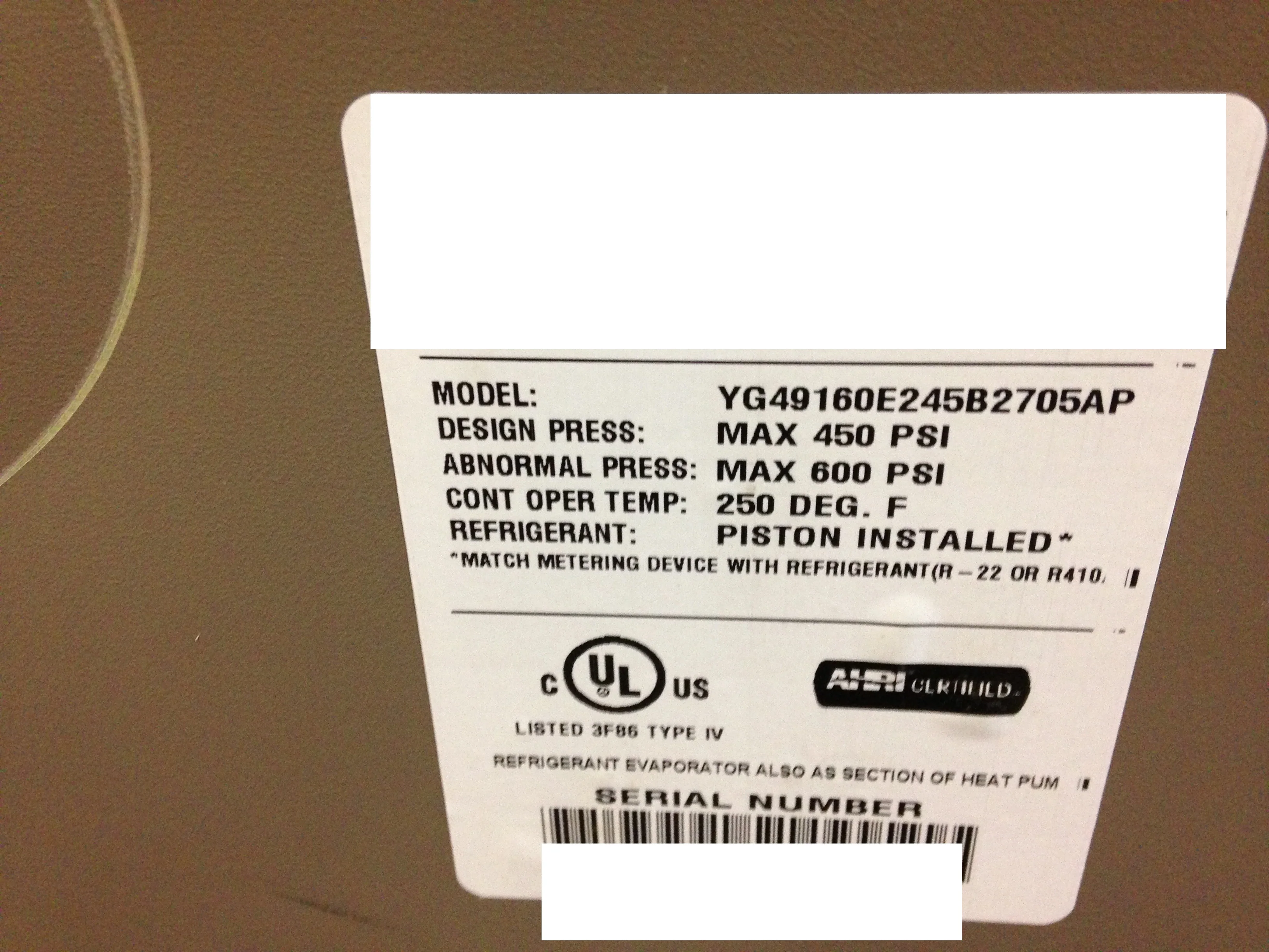 5 Ton Ac/HP Aluminum UPFlow/Downflow Left Hand Cased A" Coil R-22/R-410A CFM 2000" - Image 6