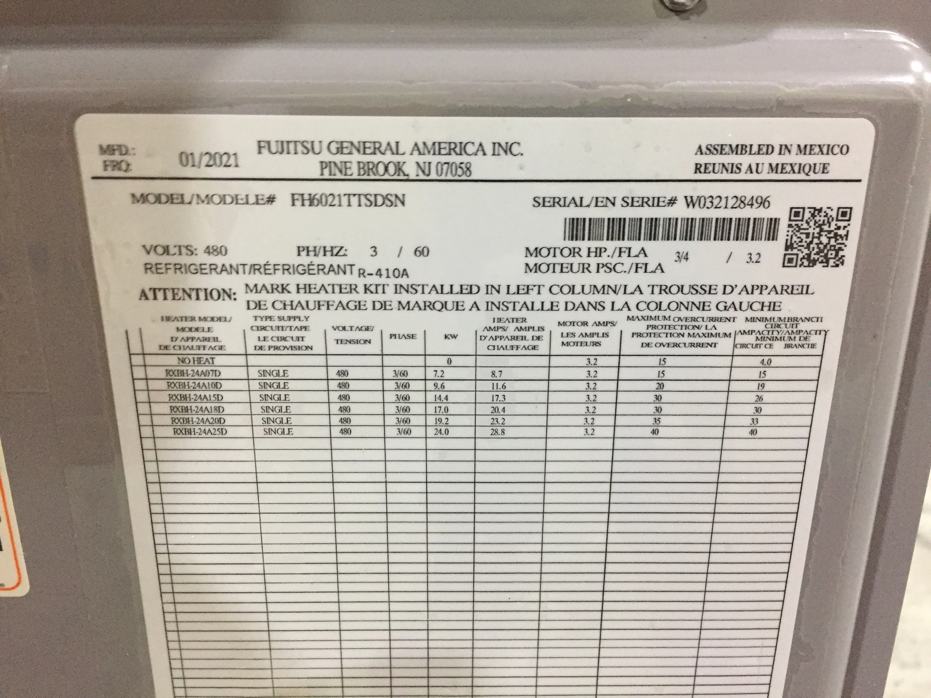 5 Ton AC/HP ECM Air Handler 460/60/3 R-410A CFM 1725 - Image 5