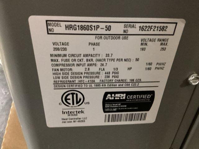 5 Ton Inverter Split-System Heat Pump 208-230/60/1 R410A 18 SEER - Image 7
