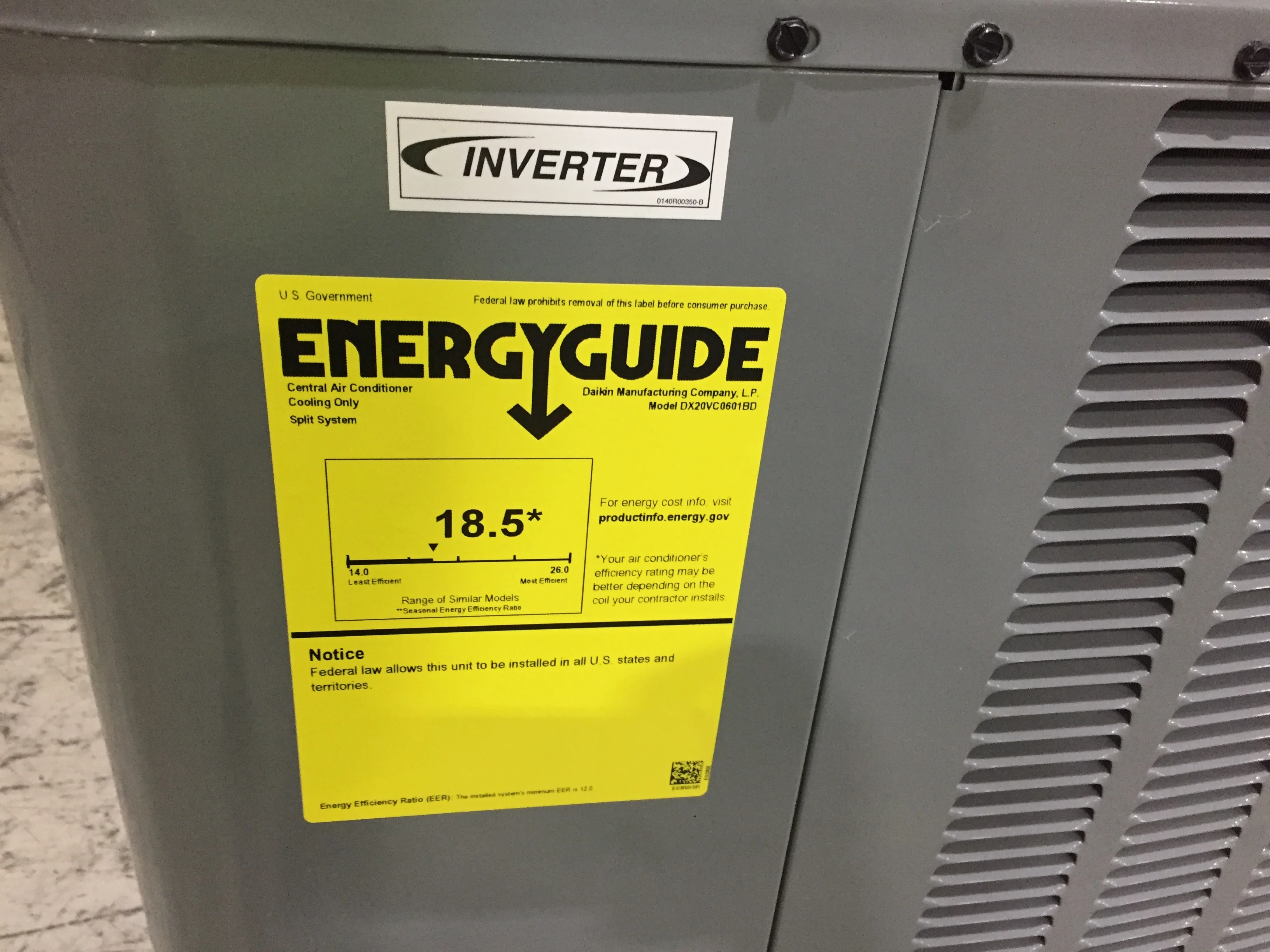 5 Ton Inverter Split-System Communicating Air Conditioner 208-230/60/1 R410A 20 SEER - Image 4