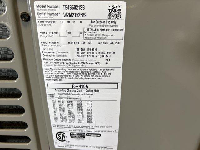 5 Ton LX Series Non-Communicating Split-System Heat Pump; 14 SEER, 208-230/60/1, R410A - Image 3