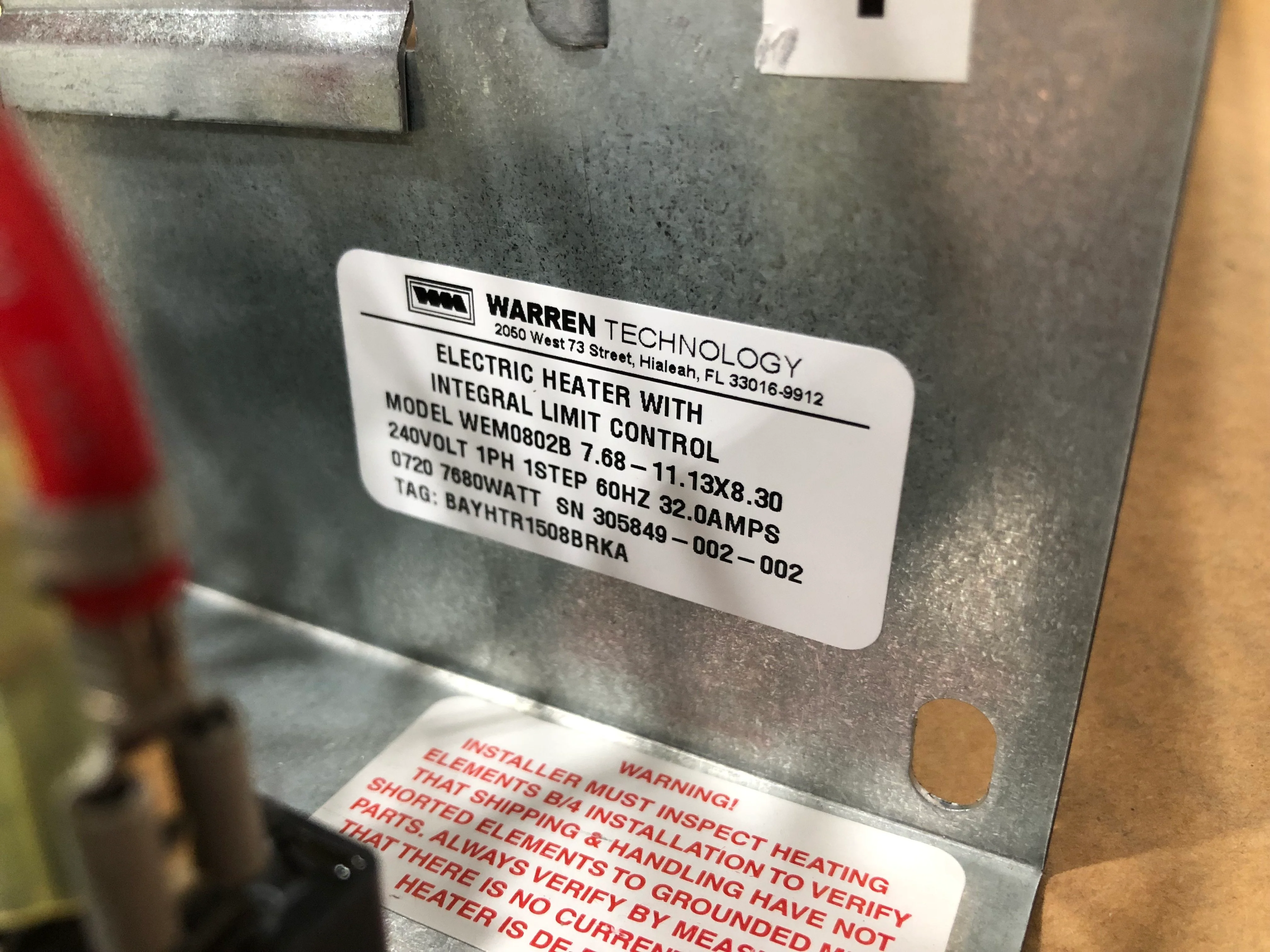 5 Ton Multiposition Air Handler and 8 Kw Electric Heat Kit With Breaker 240/60/1 - Image 5