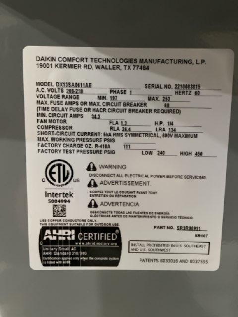 5 Ton Single-Stage Split-System Air Conditioner 208-230/60/1 R410A 13 SEER - Image 4