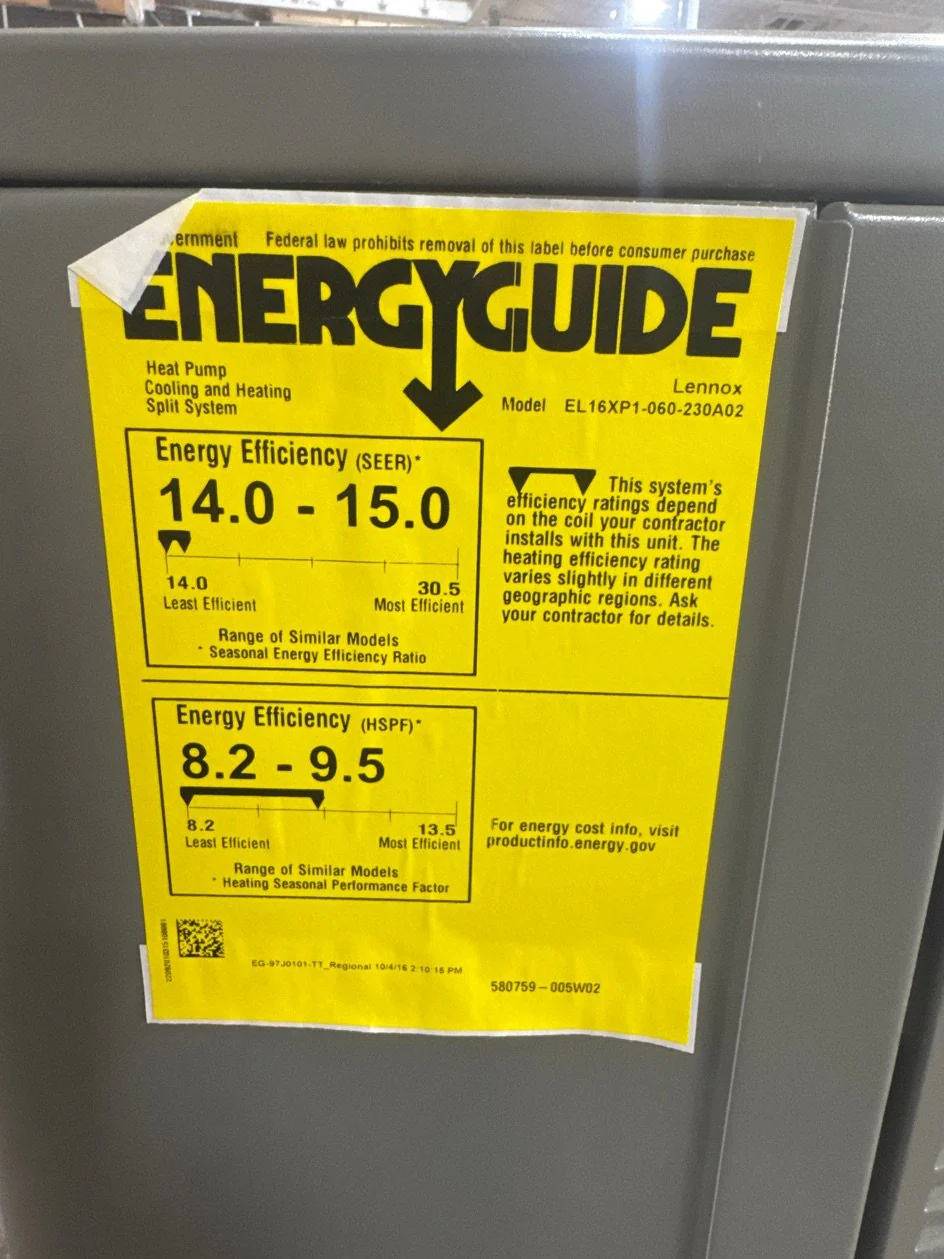 5 Ton Single-Stage Split-System Heat Pump 208-230/60/1 R410A 16 SEER - Image 2