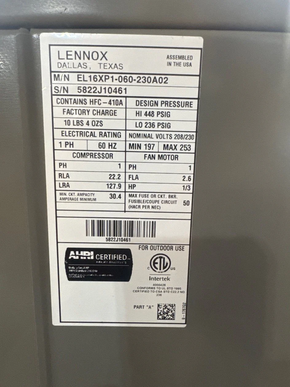 5 Ton Single-Stage Split-System Heat Pump 208-230/60/1 R410A 16 SEER - Image 3