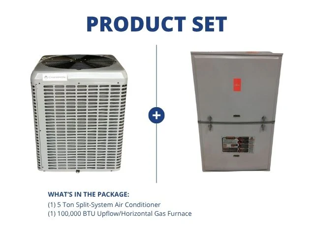 5 Ton Split-System AC R410A 13 SEER and 100,000 BTU Single-Stage Upflow/Horizontal Gas Furnace 80%
