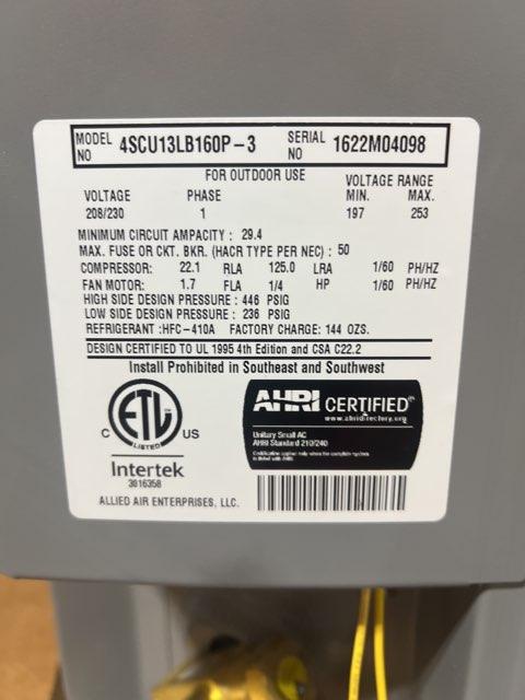 5 Ton Split-System Air Conditioner 208-230/60/1 R410A 13 SEER - Image 5
