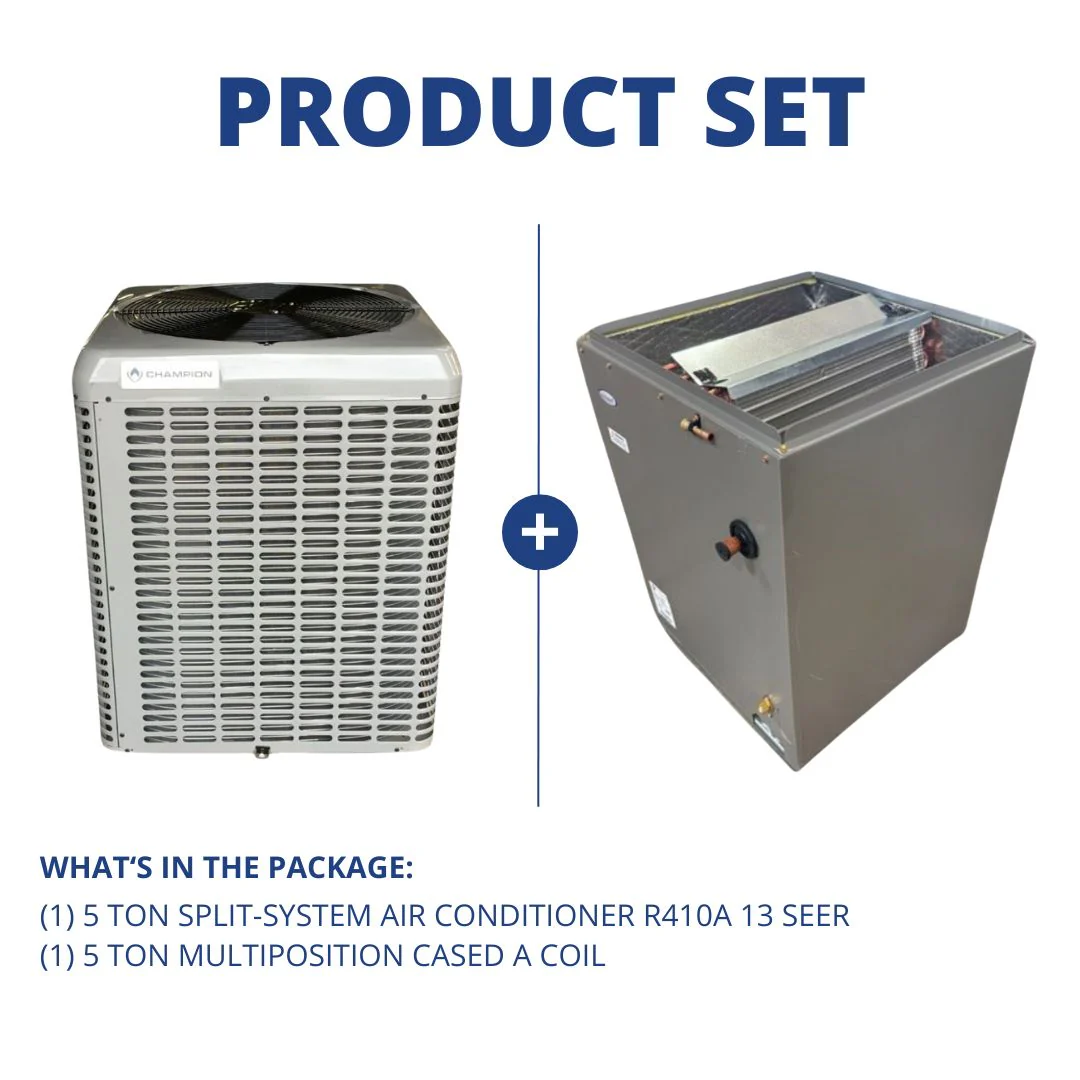 5 Ton Split-System Air Conditioner R410A 13 SEER and 5 Ton Multiposition Cased A Coil