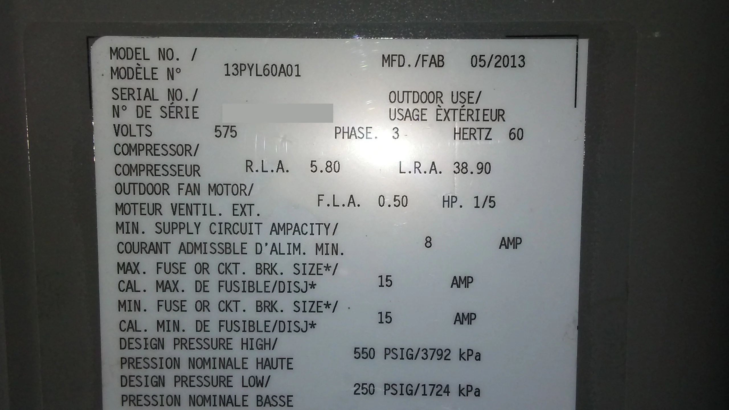 COMMERCIAL USE ONLY 5 Ton Split System Heat Pump, 13 SEER 575/60/3 R-410A - Image 5