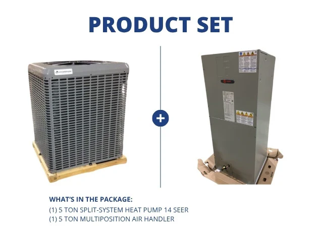 5 Ton Split-System Heat Pump 14 SEER and 5 Ton Multiposition Air Handler