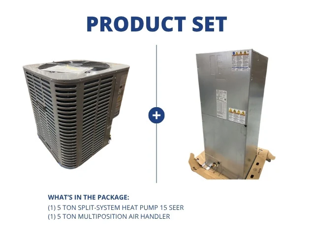 5 Ton Split-System Heat Pump 15 SEER and 5 Ton Multiposition Air Handler