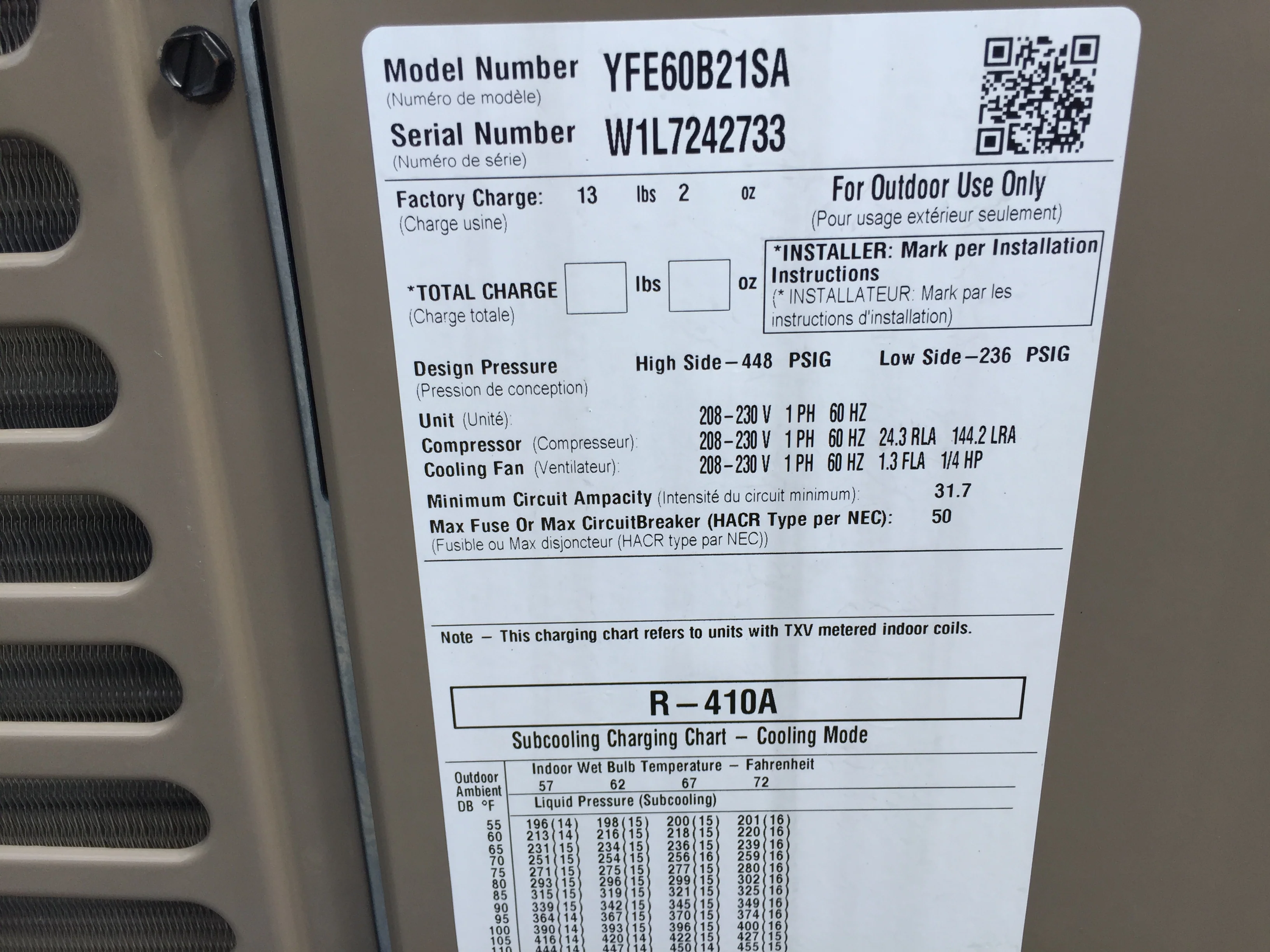 5 TON SPLIT-SYSTEM AIR CONDITIONER, 14 SEER 208-230/60/1 R-410A - Image 3