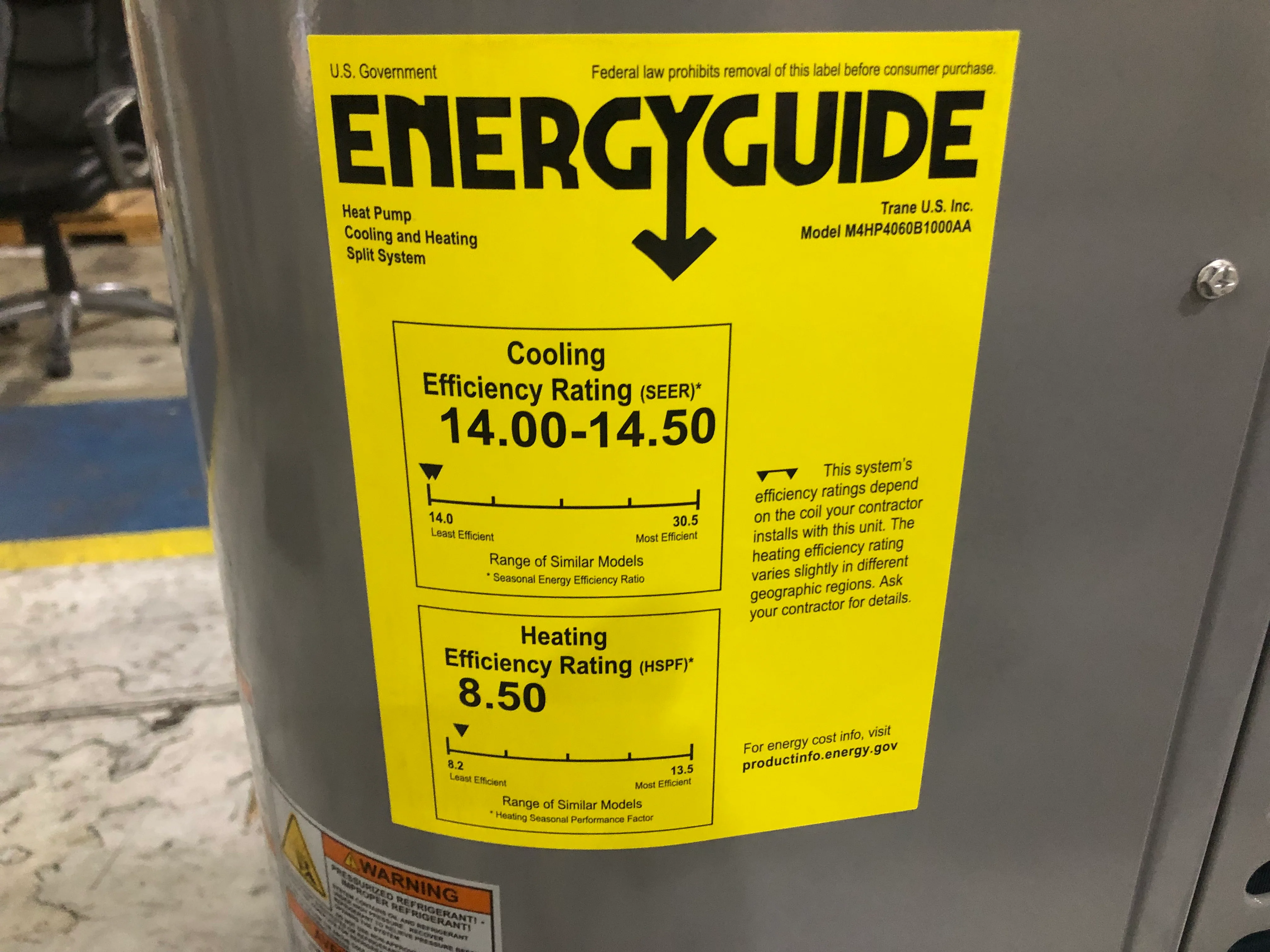 5 Ton Split-System Heat Pump, 14 Seer 208-230/60/1 R-410A - Image 4