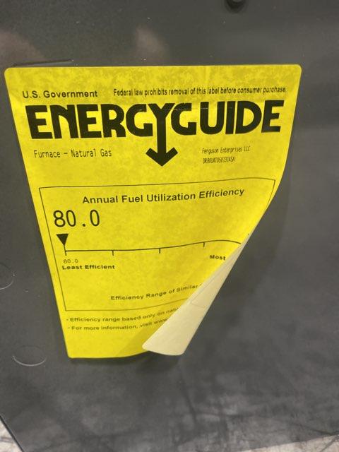 50,000 BTU Single Stage Upflow/Horizontal Natural Gas Furnace, 80% 115/60/1 1200 CFM - Image 7