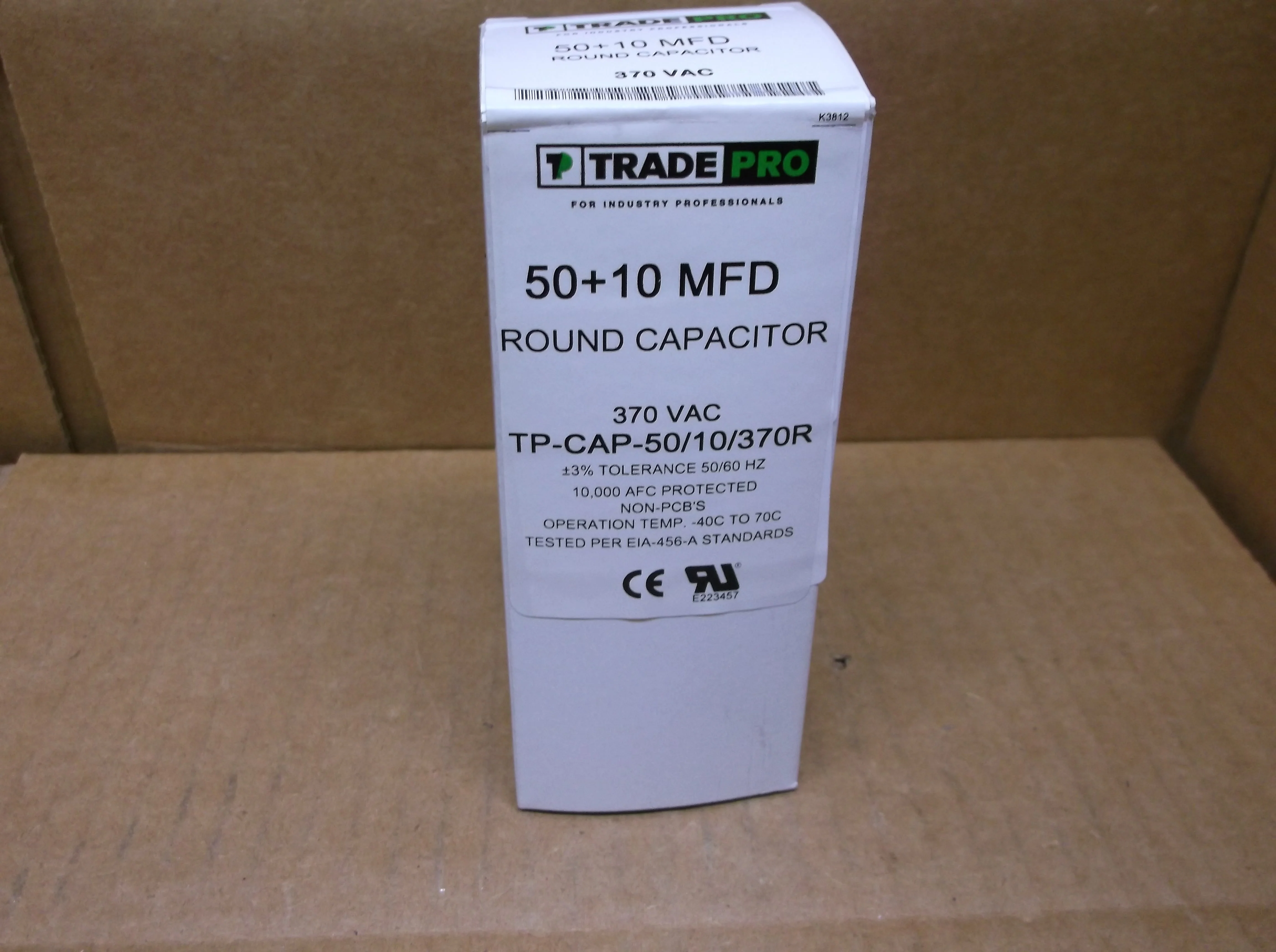 50+10 MFD x 370 VAC Round Dual Run Capacitor - Image 3