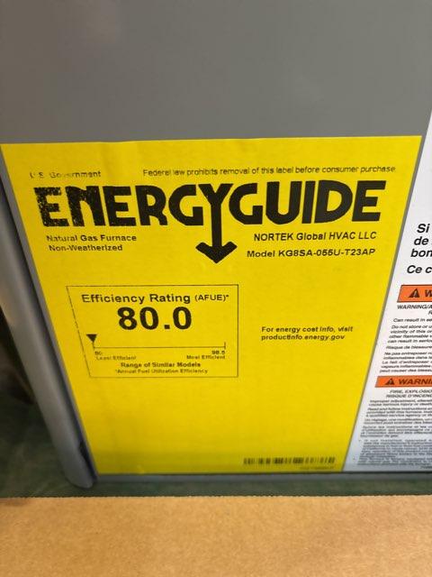 55,000 BTU ULN 1-Stg Up/Horz Gas Furnace 80% with 2 Ton 3-Stg SS Comm Compatible AC R410A 16 SEER2 - Image 5