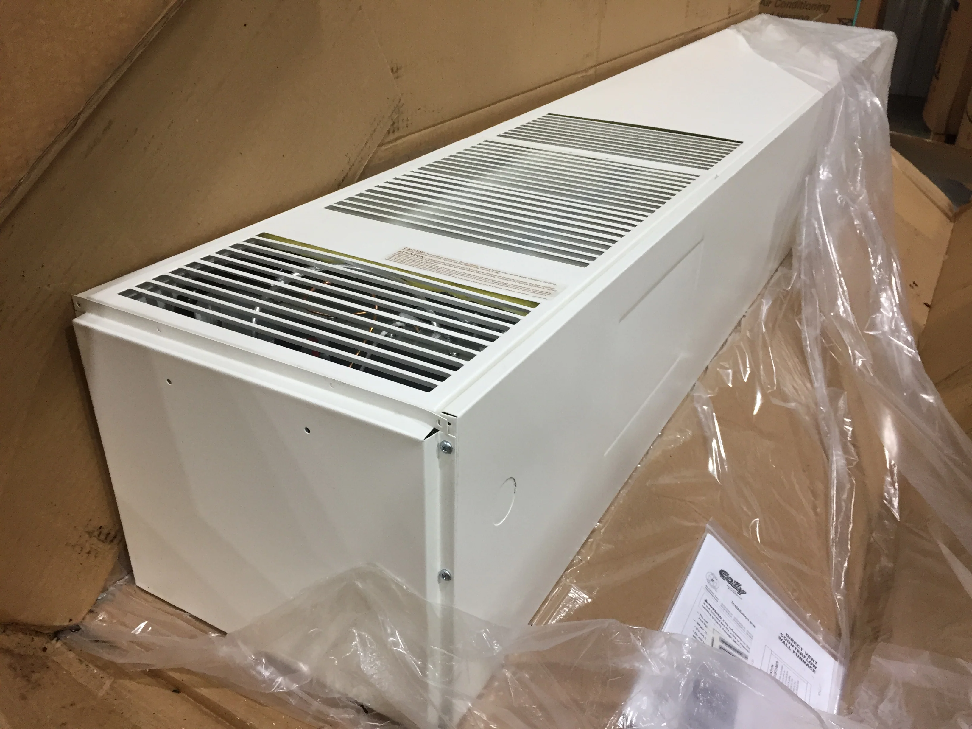 55,000 BTU Direct Vent Counterflow Gas Wall Furnace 24Volt/115V Fan CFM: 440
