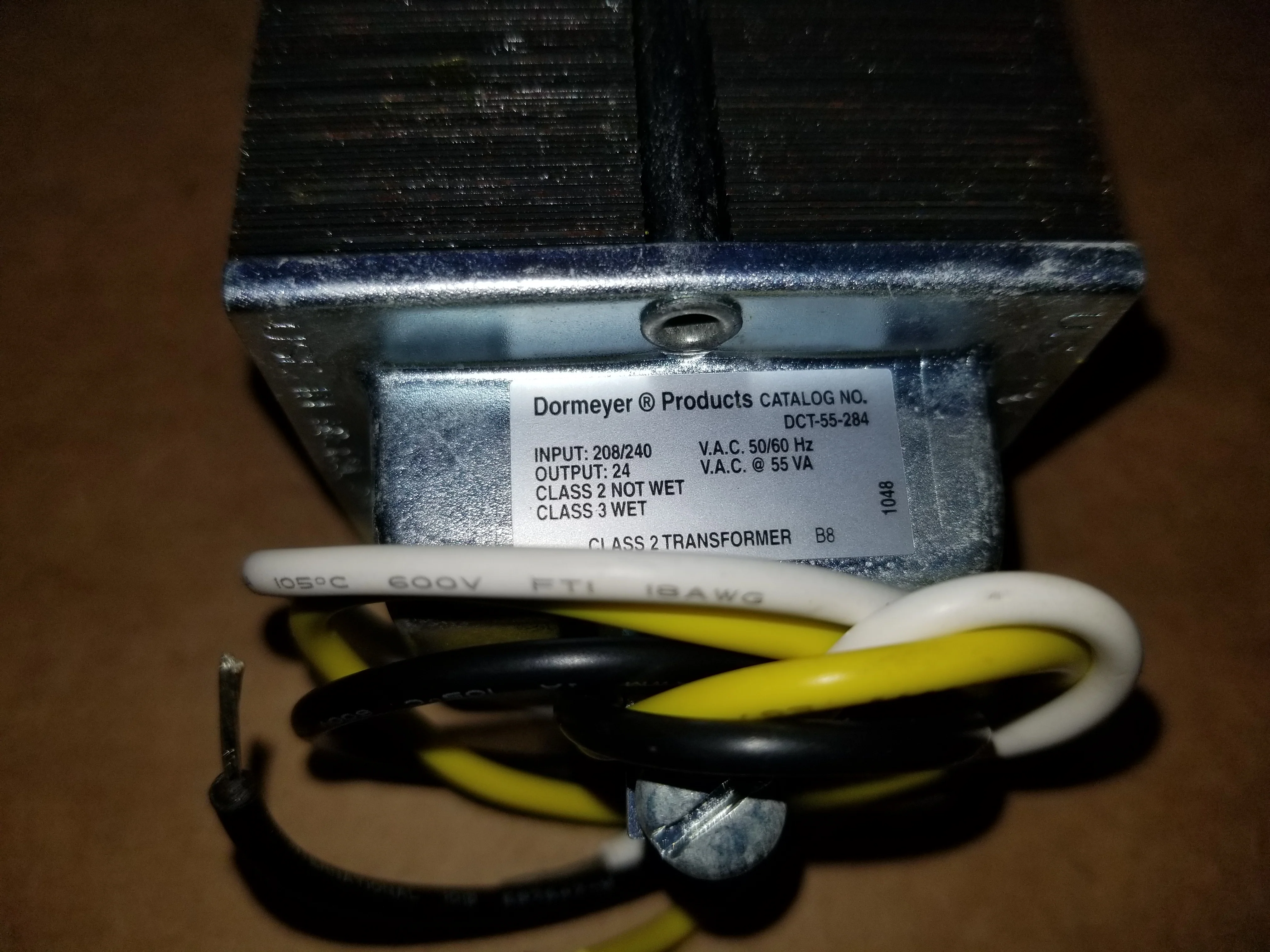 55VA Control Transformer, Input:208-240 Volts, Output:24 Volts - Image 4
