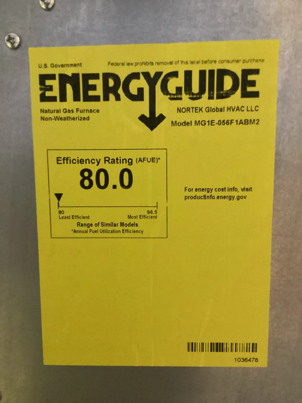 56,000 BTU 1-Stg Downflow ECM Multi Speed Gas Manufactured Housing Furnace 80% 120/60/1 CFM: 928 - Image 5