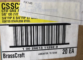 5/8"FPT X 36"Long Procoat Corrugated Stainless Steel Gas Appliance Connector w/3/4"FPT Ball Valve - Image 5