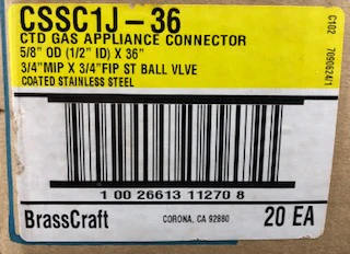 5/8"FPT X 36"Long Procoat Corrugated Stainless Steel Gas Appliance Connector w/3/4"FPT Ball Valve - Image 5