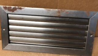 6" X 14" SILVER STEEL 1-WAY CURVED BLADE SIDEWALL/CEILING REGISTER/W MULTI-LOUVER DAMPER - Image 3