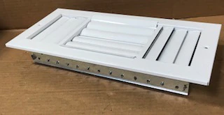 6" X 14" WHITE STEEL SINGLE DEFLECTION 4-WAY SUPPLY REGISTER/W OPPOSED-BLADE DAMPER - Image 6