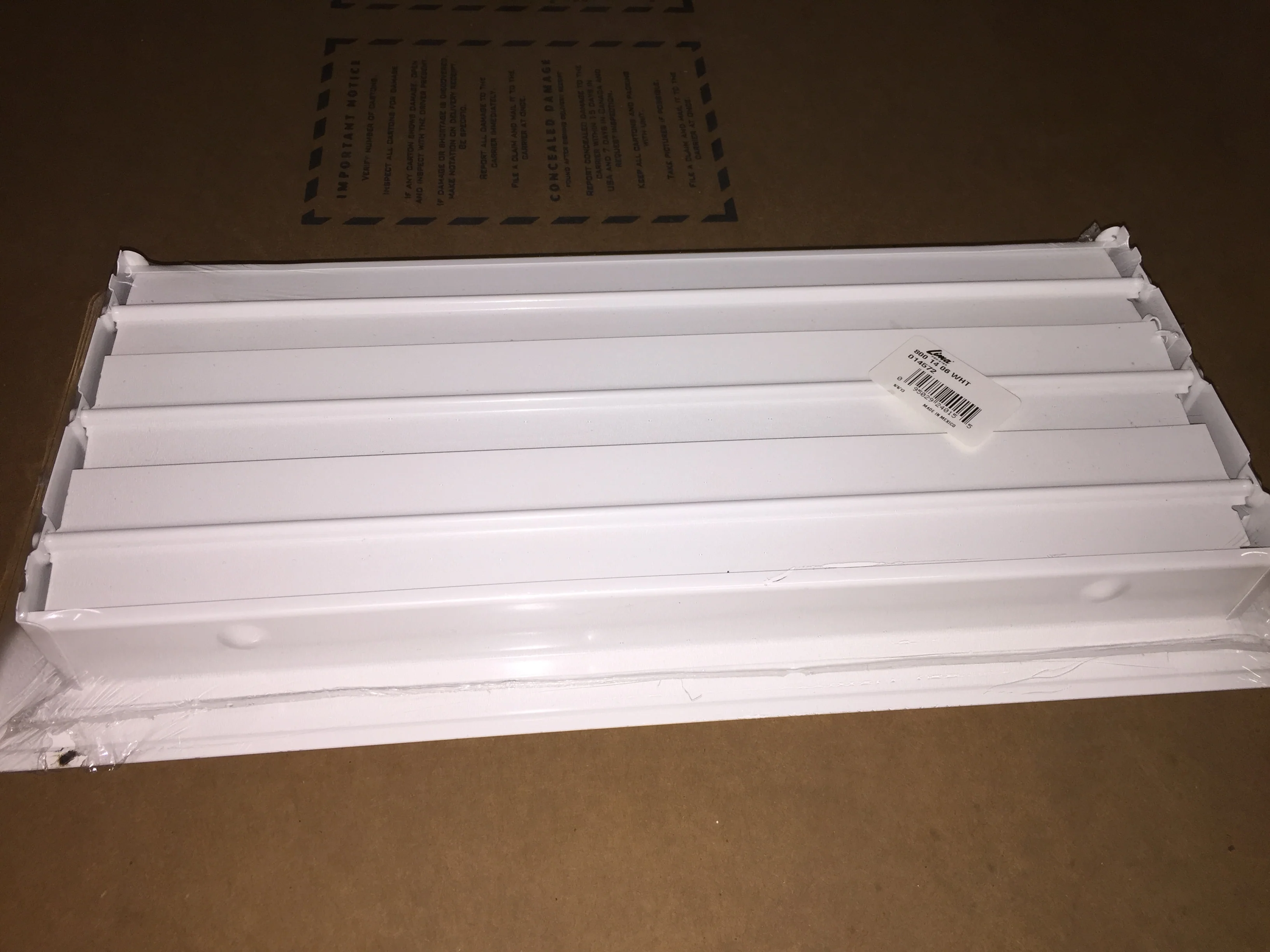 6" X 14" WHITE STEEL STAMPED FLOOR REGISTER/W TOE OPERATED MULTI-LOUVER DAMPER - Image 2