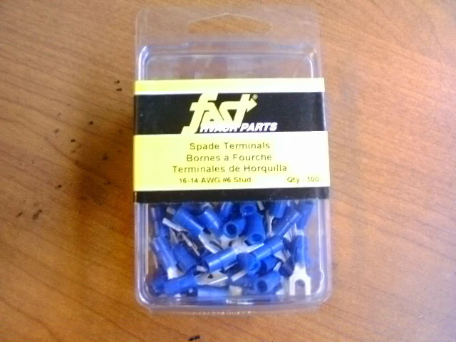 #6 STUD Spade Terminals - 100/Pack