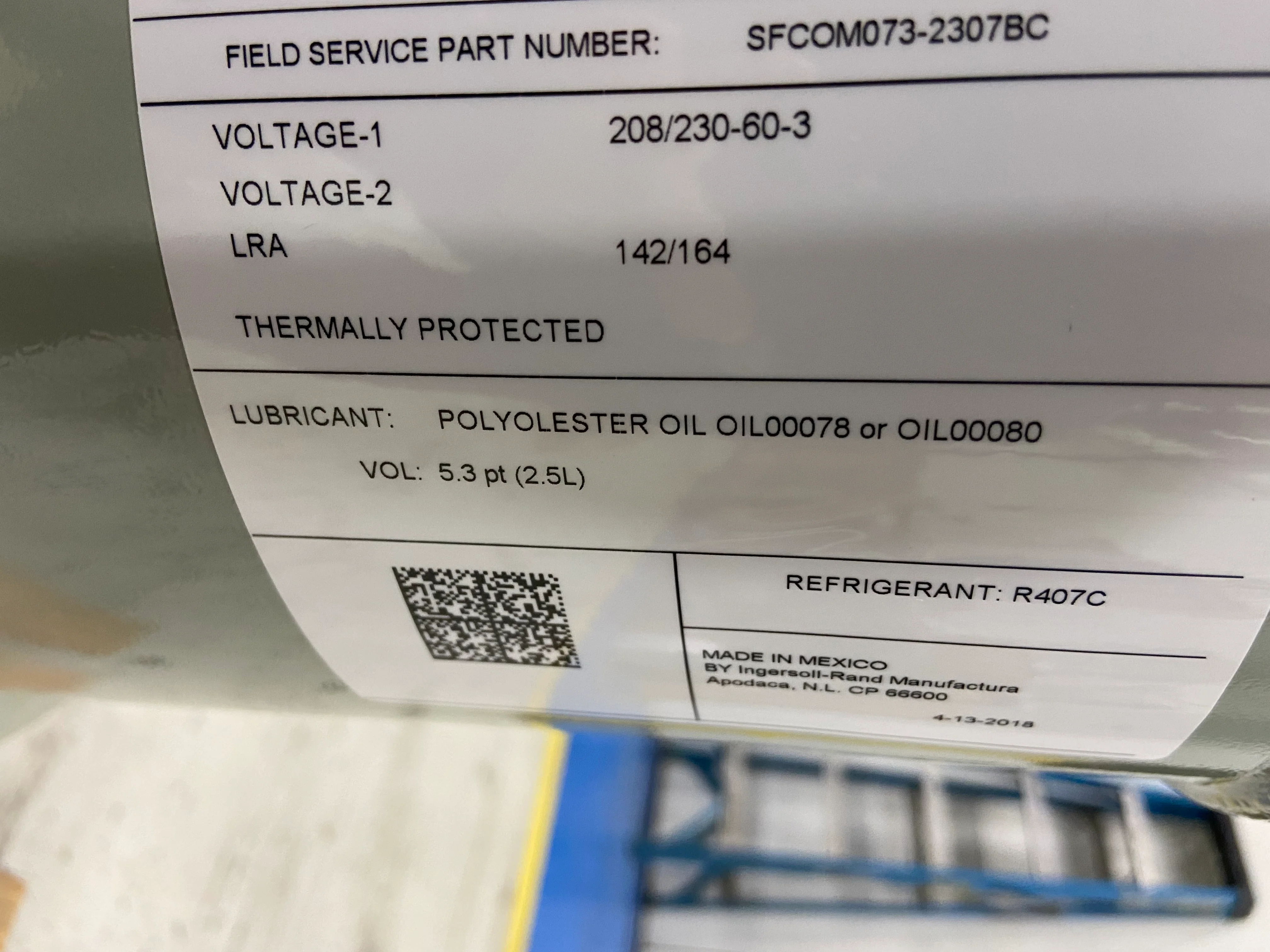 6 TON AC/HP SCROLL COMPRESSOR 208-230/60/3 R407C - Image 4