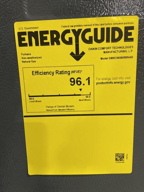 60,000 BTU 2-Stg Up/Horz Multi Speed Gas Furnace 96% with 2.5 Ton Multiposition Cased A Coil, R-410A - Image 5