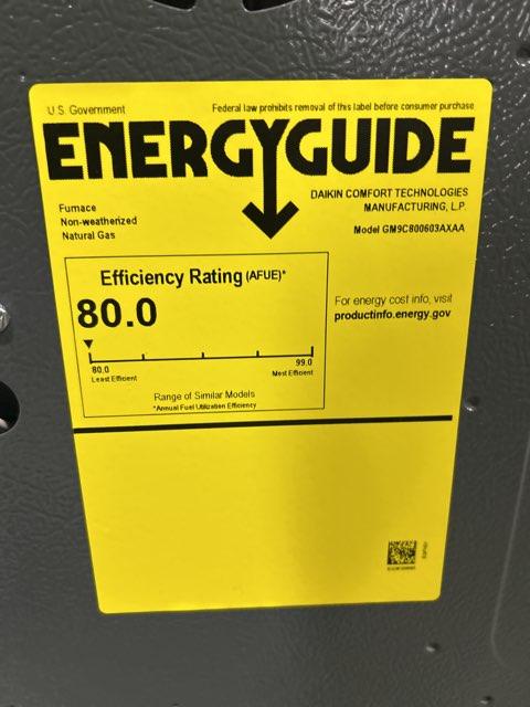 60,000 BTU Low NOx Two-Stage Upflow/Horizontal ECM Multi Speed Gas Furnace 80% 115/60/1 CFM: 1200 - Image 3