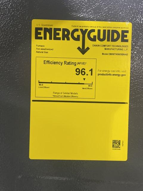 60,000 BTU Low NOx Two-Stage Upflow/Horizontal ECM Multi Speed Gas Furnace 96% 115/60/1 CFM: 1200 - Image 4