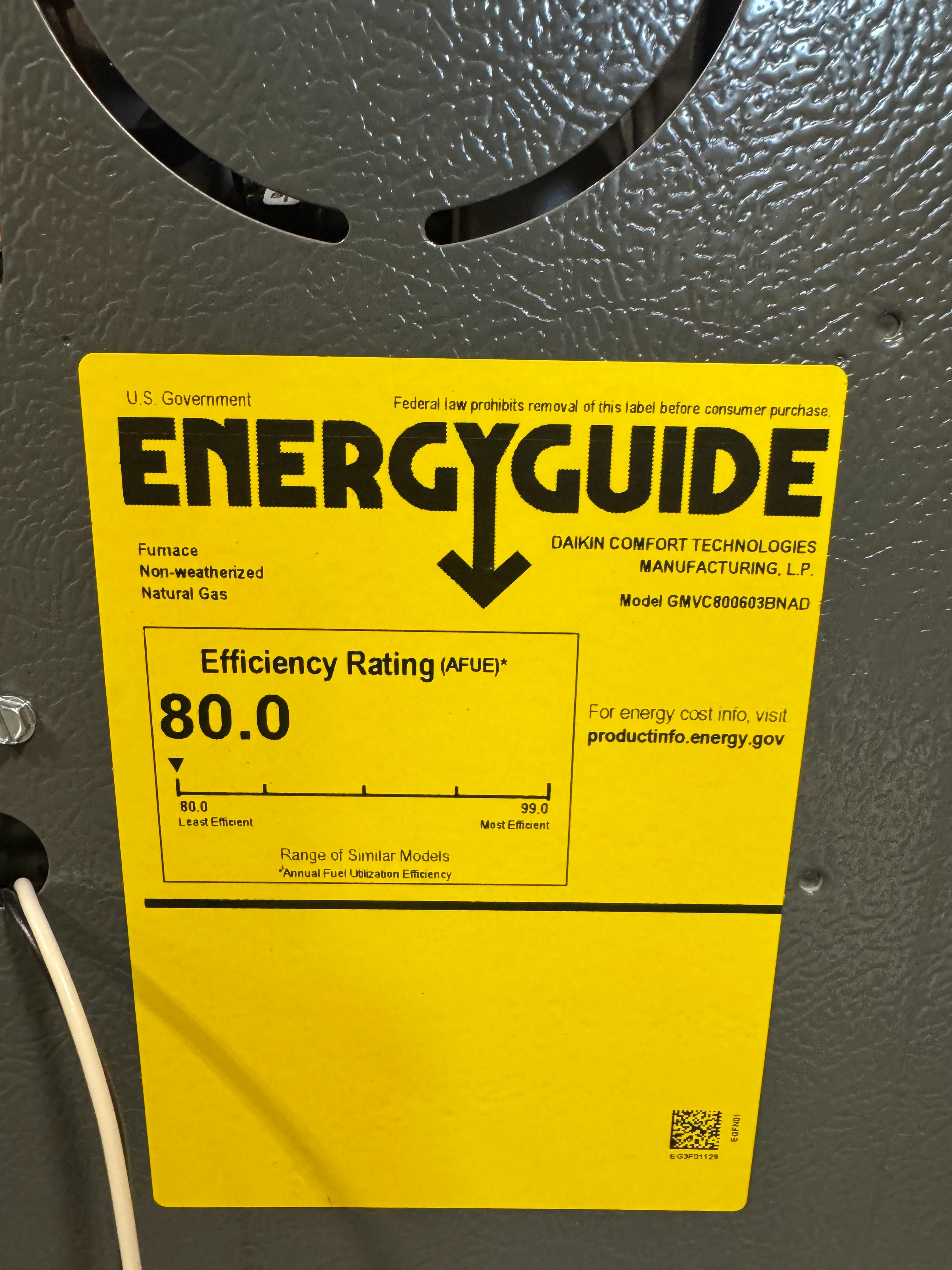 60,000 BTU Two-Stage Up/Horz ECM Variable Speed Communicating Gas Furnace 80% 115/60/1 CFM: 1200 - Image 2