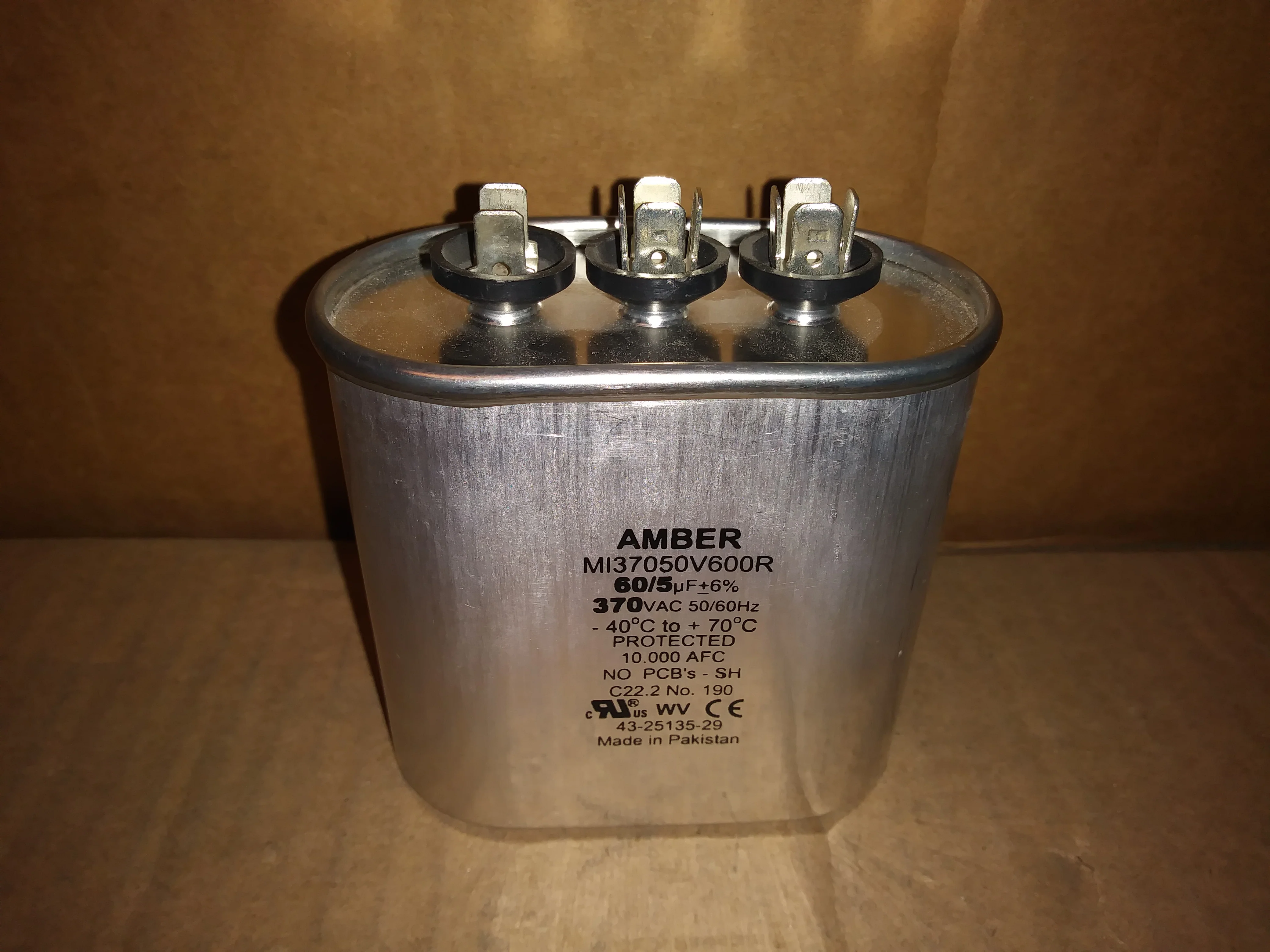 60+5UF x 370VAC Oval Dual Run Capacitor - Image 7