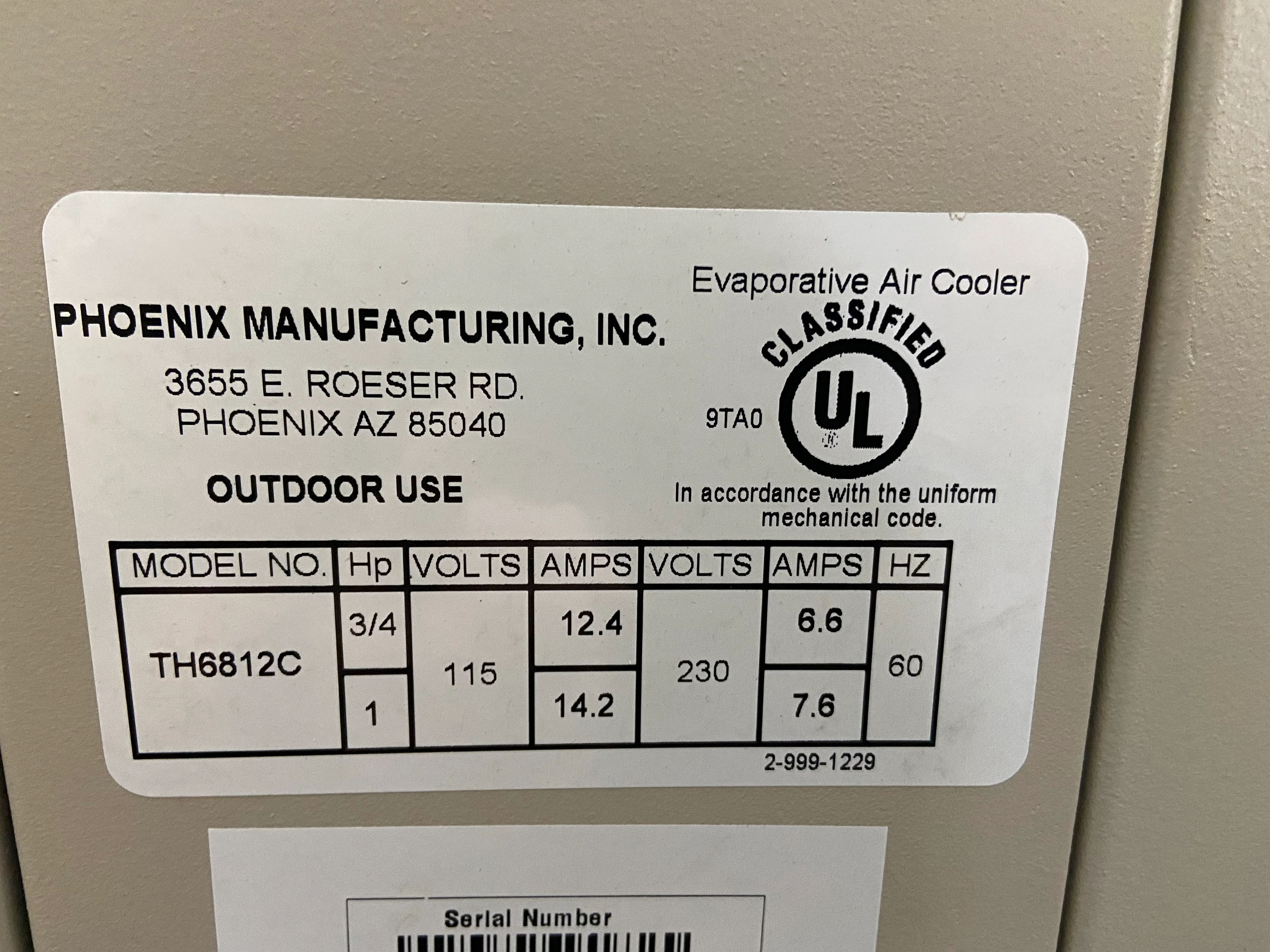 6800 CFM Horizontal Evaporative Cooler, 115-230/60/1 - Image 8