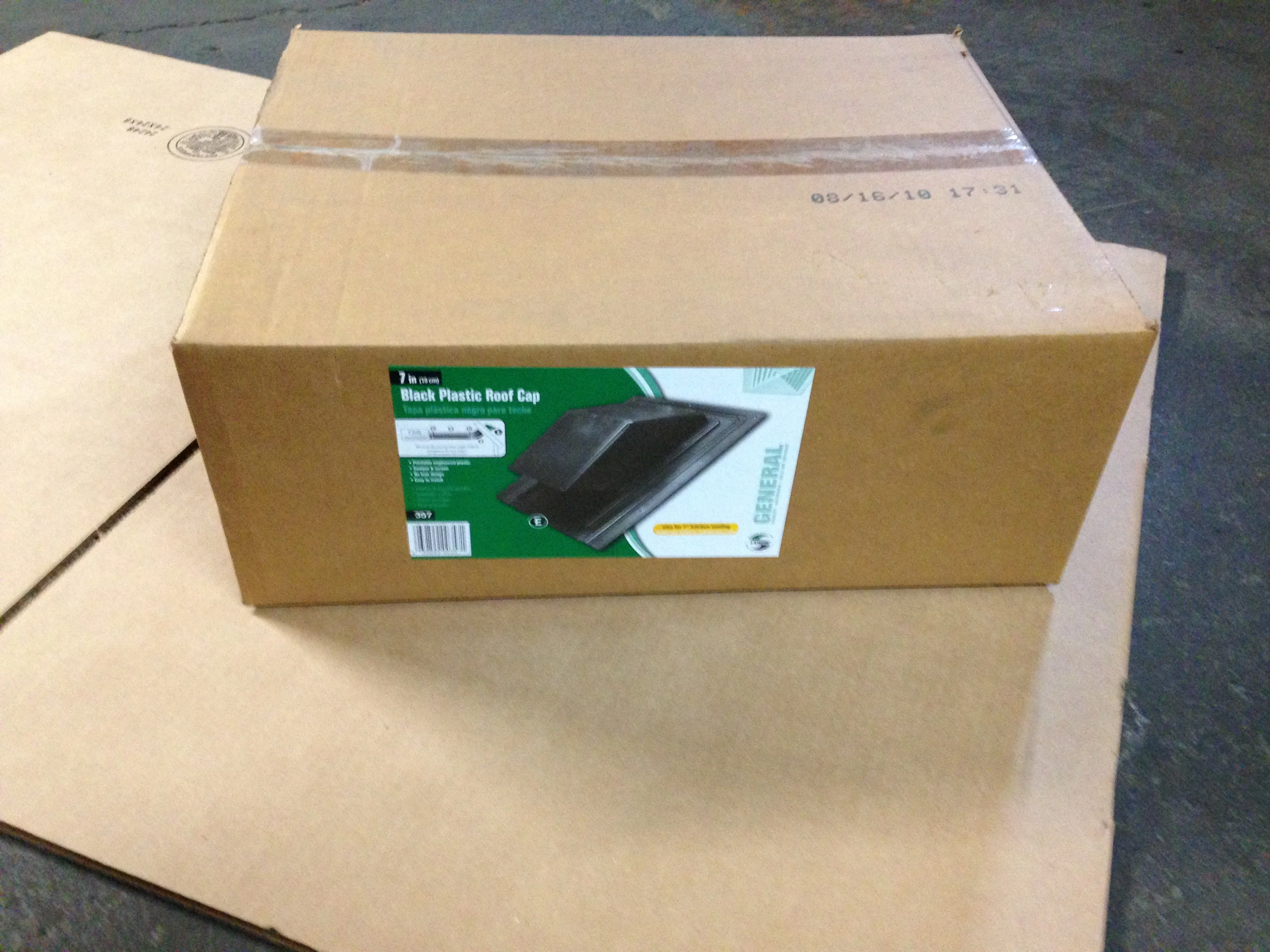 7" Black Plastic Roof Cap - Image 5