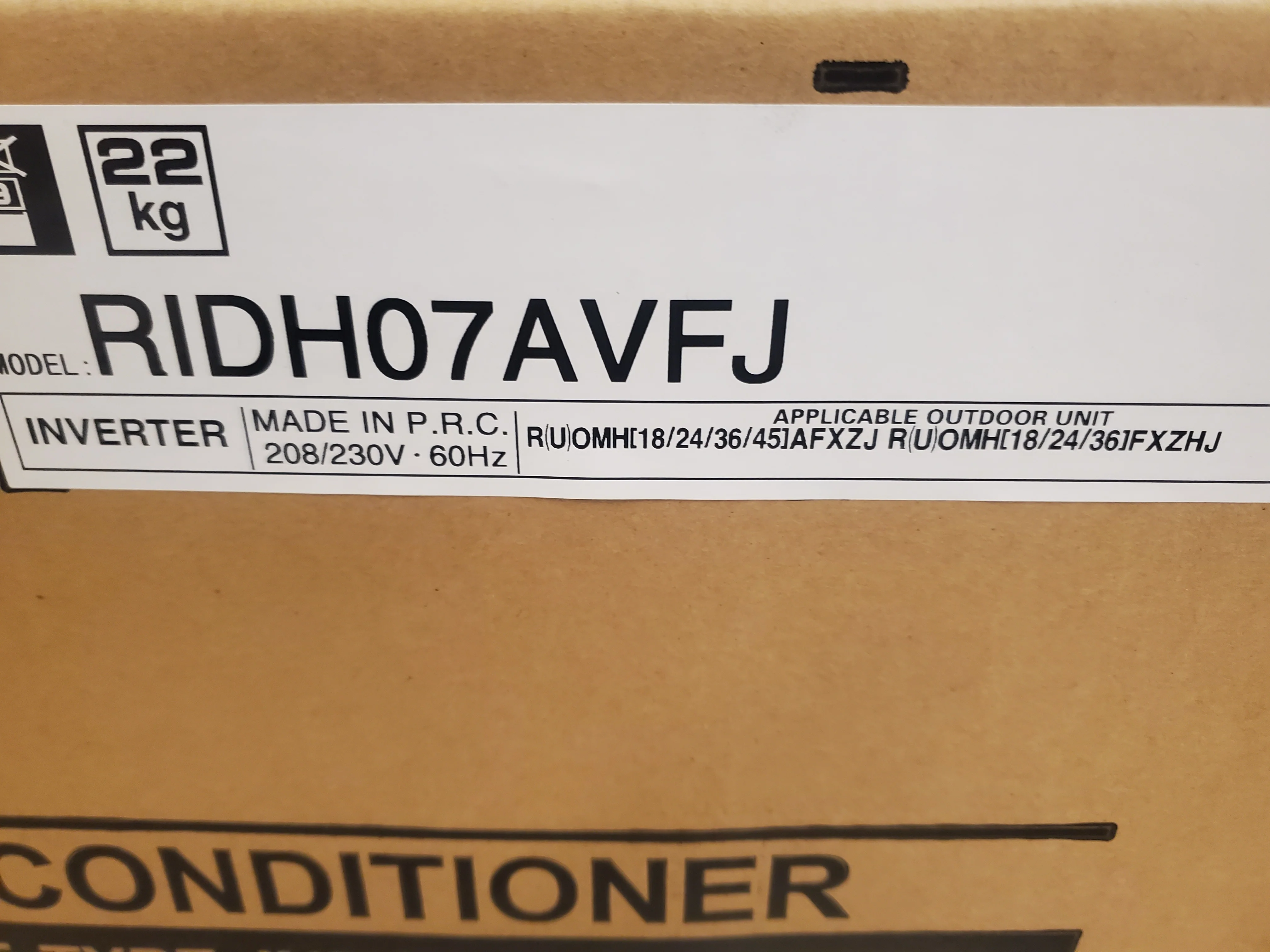 7,000 BTU Classic Series Slim Duct Inverter Indoor Mini-Split Heat Pump Unit - Image 5