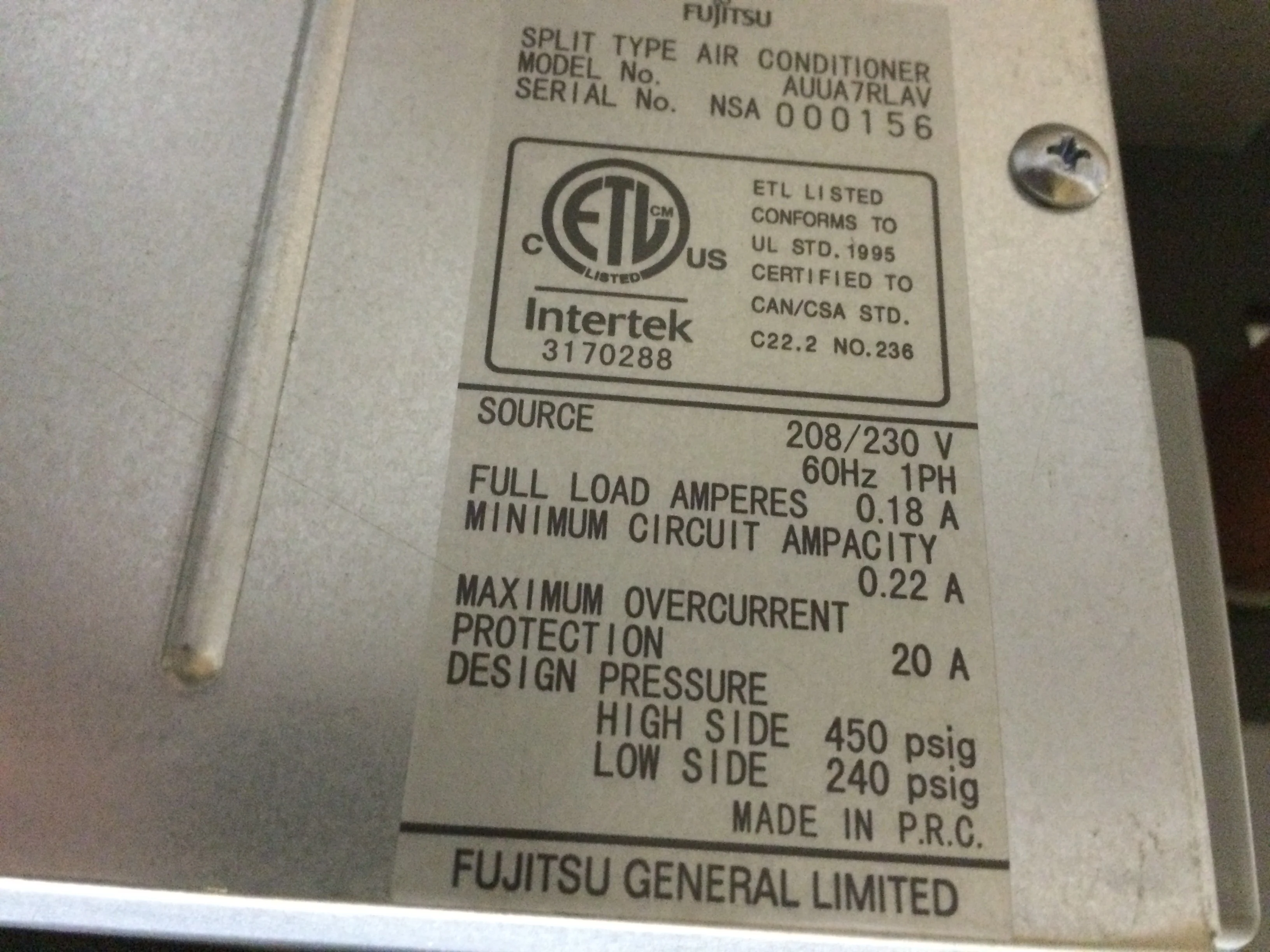 7,500 BTU AC/HP ID Mini-Spilt Ceiling Cassette Heat Pump, 208-230/60/1 R-410A - Image 5