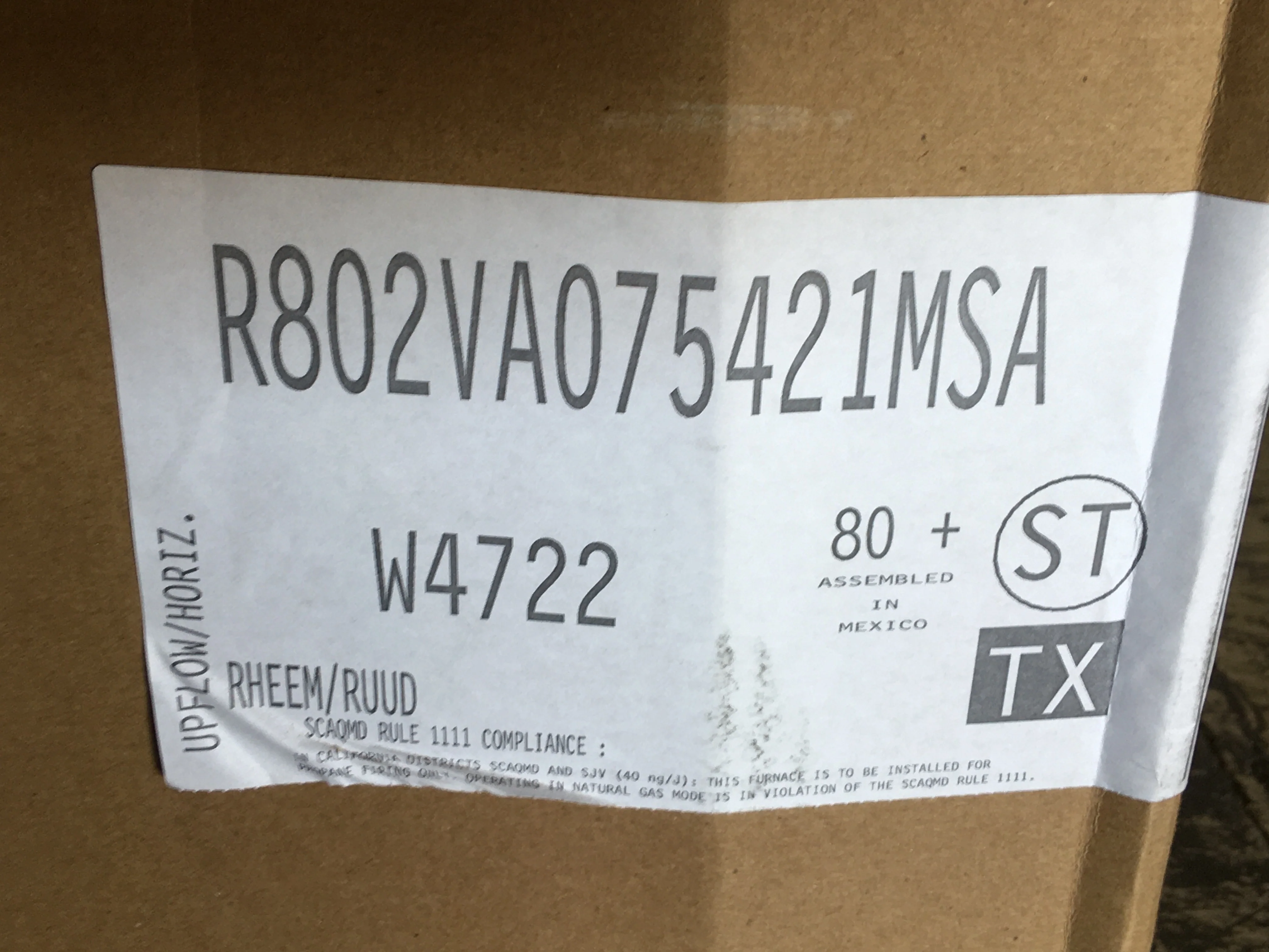 75,000 BTU TWO-STAGE UPFLOW/HORIZONTAL ECM VARIABLE SPEED GAS FURNACE 80% AFUE 115/60/1 CFM: 1600 - Image 8