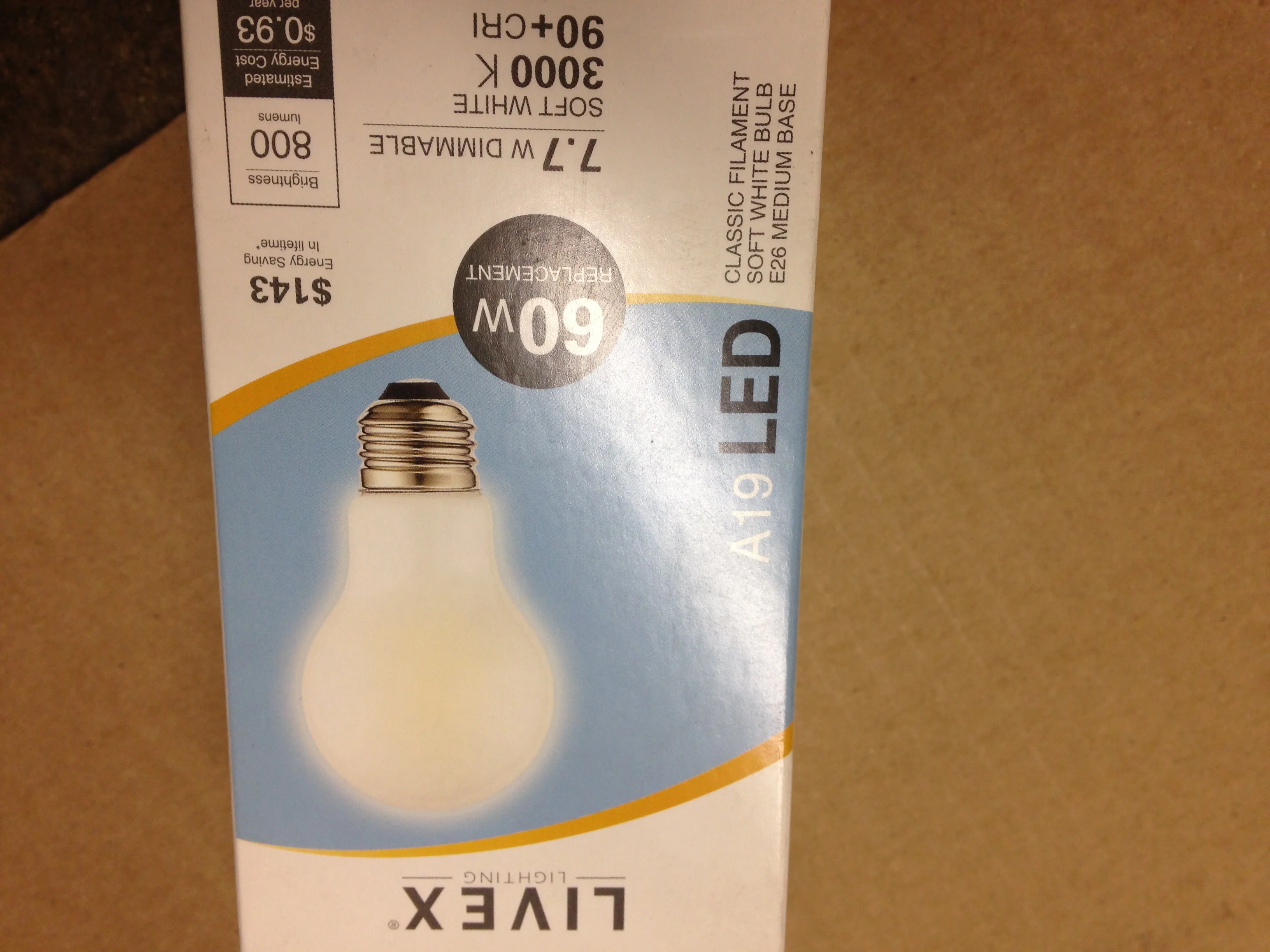 7.7W DIMMABLE MEDIUM BASE A19 BULB - Image 3