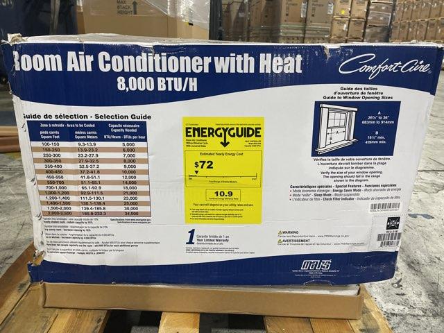 8,000 BTU Window Air Conditioner with Electric Heat, 115/60/1, R-410A - Image 5